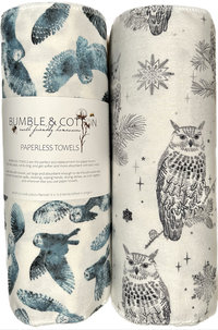 Owl Trio Paperless Towels || Unpaper Towels || Eco Kitchen Gift 12x12 Sheets