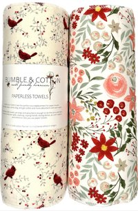 Winter Trio Paperless Towels || Unpaper Towels || Zero Waste Kitchen Gifts 12x12 Sheets