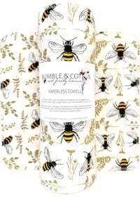 Bees + Plants Paperless Towels || 6 or 12 Unpaper Towels || Washable Wipes 12x12