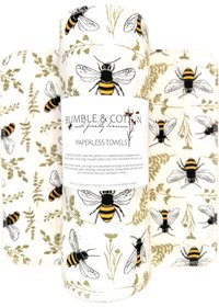 Bee’s & Plants Paperless Towels || 12 Unpaper Towels Bee print || Washable Wipes || 12x12