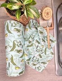 Frogs and Greens Paperless Towels || Unpaper Towels || Eco Sustainable Kitchen 12x12 Sheets