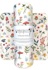 Wildllowers & Mushies Paperless Towels || Unpaper Towels || Eco Zero-Waste Kitchen || Cloth Napkins 12x12 Sheets