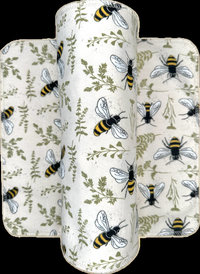 Bees + Plants Paperless Towels || 6 or 12 Unpaper Towels || Washable Wipes 12x12