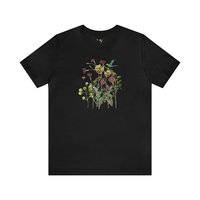 Botanical Hummingbird T-Shirt || Botanics and Bird Lover Tee Shirt || ECO Gender Neutral T-shirt