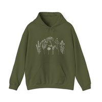 Flower Line Hoodie || Wildflower Hoodie || Wildflower Hooded Sweatshirt