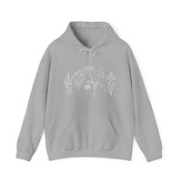 Flower Line Hoodie || Wildflower Hoodie || Wildflower Hooded Sweatshirt