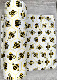 Bumblebees on white Paperless Towels || 6 or 12 Unpaper Towels 12x12 || Eco Sustainable Kitchen Goods