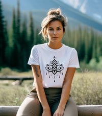 Lotus Tee Shirt || Lotus T-Shirt || Lotus Yoga Zen Henna Art T-shirt || Gender Neutral Gift