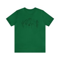 Flower Line Tee Shirt || Floral Tee || Wildflower Lover T-shirt || Eco Gender Neutral Gift Tee