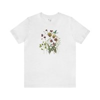 Botanical Hummingbird T-Shirt || Botanics and Bird Lover Tee Shirt || ECO Gender Neutral T-shirt