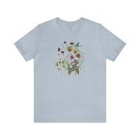 Botanical Hummingbird T-Shirt || Botanics and Bird Lover Tee Shirt || ECO Gender Neutral T-shirt
