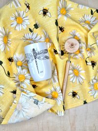 Bumbles & Flowers Chef Towel || Nature Inspired Kitchen Towel