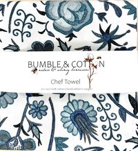 Blue Floral Chef Towel || Nature Inspired Kitchen Towel