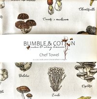 Wild Mushroom Illustrations Chef Towel || Nature Inspired Kitchen Towel