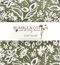 Green & White Floral Chef Towel || Nature Inspired Kitchen Towel