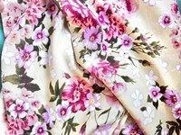 Linen Deadstock 4 Yards || Deadstock Yardage || Floral Lightweight Linen