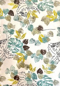 Linen Deadstock Yardage || Botanical Lightweight Linen || Botanical Nature Textile Fabric