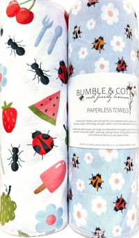 Summer Picnic Trio Paperless Towels || Unpaper Towels || Eco-Friendly Summer Picnic Gift || 12x12 Sheets