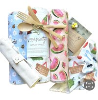 Summer Picnic Trio Paperless Towels || Unpaper Towels || Eco-Friendly Summer Picnic Gift || 12x12 Sheets