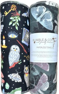 Spooky Magic Trio Paperless Towels || Unpaper Towels || Zero Waste Halloween Kitchen Gift