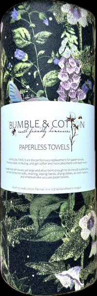 Luna Moth Garden Paperless Towels || Unpaper Towels || Eco-Friendly Gift || 12x12 Sheets