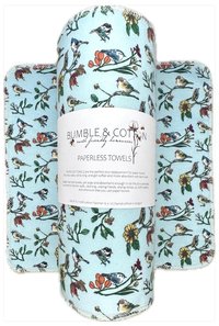 Spring Birds on blue Paperless Towels