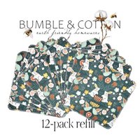 Folkart Rabbit Floral Paperless Towels || Eco-Friendly Gift || Unpaper Towels 12x12 Sheets