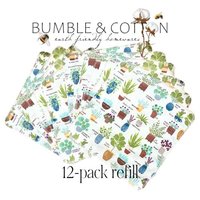 Potted Plants Paperless Towels || Unpaper Towels || Eco Sustainable Zero Waste Kitchen 12x12 Sheets