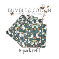 Folkart Rabbit Floral Paperless Towels || Eco-Friendly Gift || Unpaper Towels 12x12 Sheets
