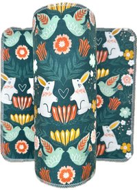 Folkart Rabbit Floral Paperless Towels || Eco-Friendly Gift || Unpaper Towels 12x12 Sheets