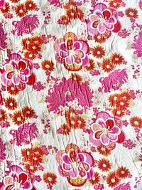 Linen Deadstock Yardage || Pink Fuchsia Floral || Lightweight Linen on off-white