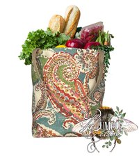Handmade Botanical Cotton Tote Bag | Nature-Inspired Farmers Market Shopping Bag