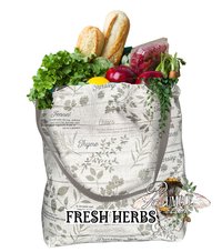 Botanical Cotton Tote Bag | Farmers Market Shopping Bag