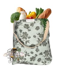 Handmade Botanical Cotton Tote Bag | Nature-Inspired Farmers Market Shopping Bag