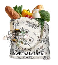 Botanical Cotton Tote Bag | Farmers Market Shopping Bag