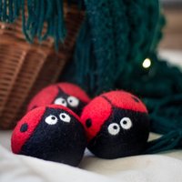 Eco Dryer Balls: LADYBUGS Trio - Set of 3 w/bag