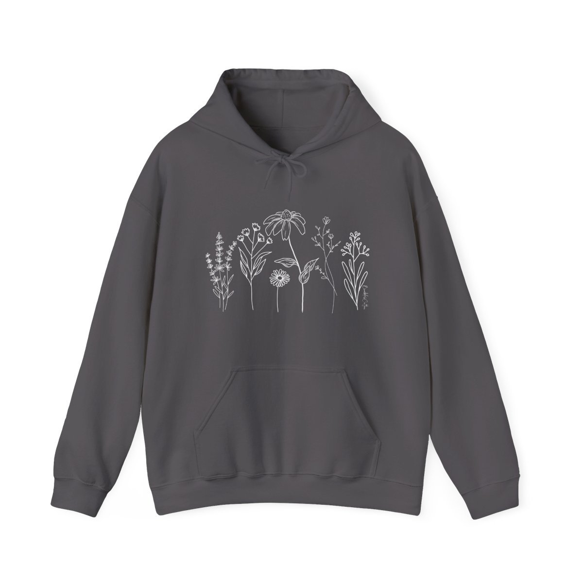 Flower Line Hoodie || Wildflower Hoodie || Wildflower Hooded Sweatshirt