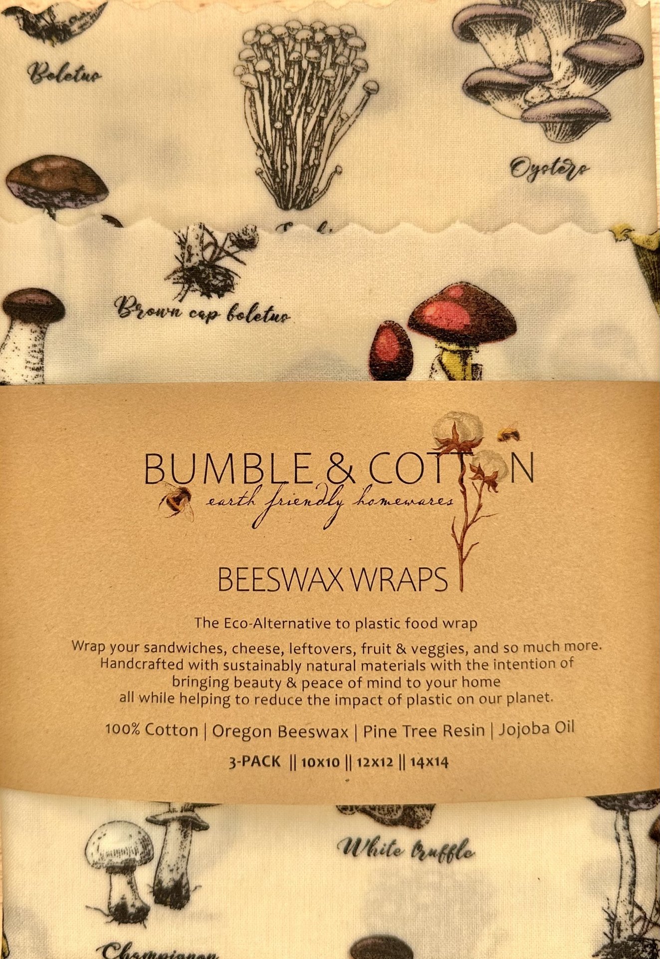 BEESWAX WRAPS 3-pack Mushroom-Lover 