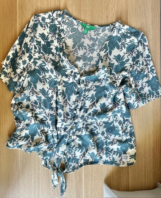 Blue&White Botanical Top мє∂ιυм