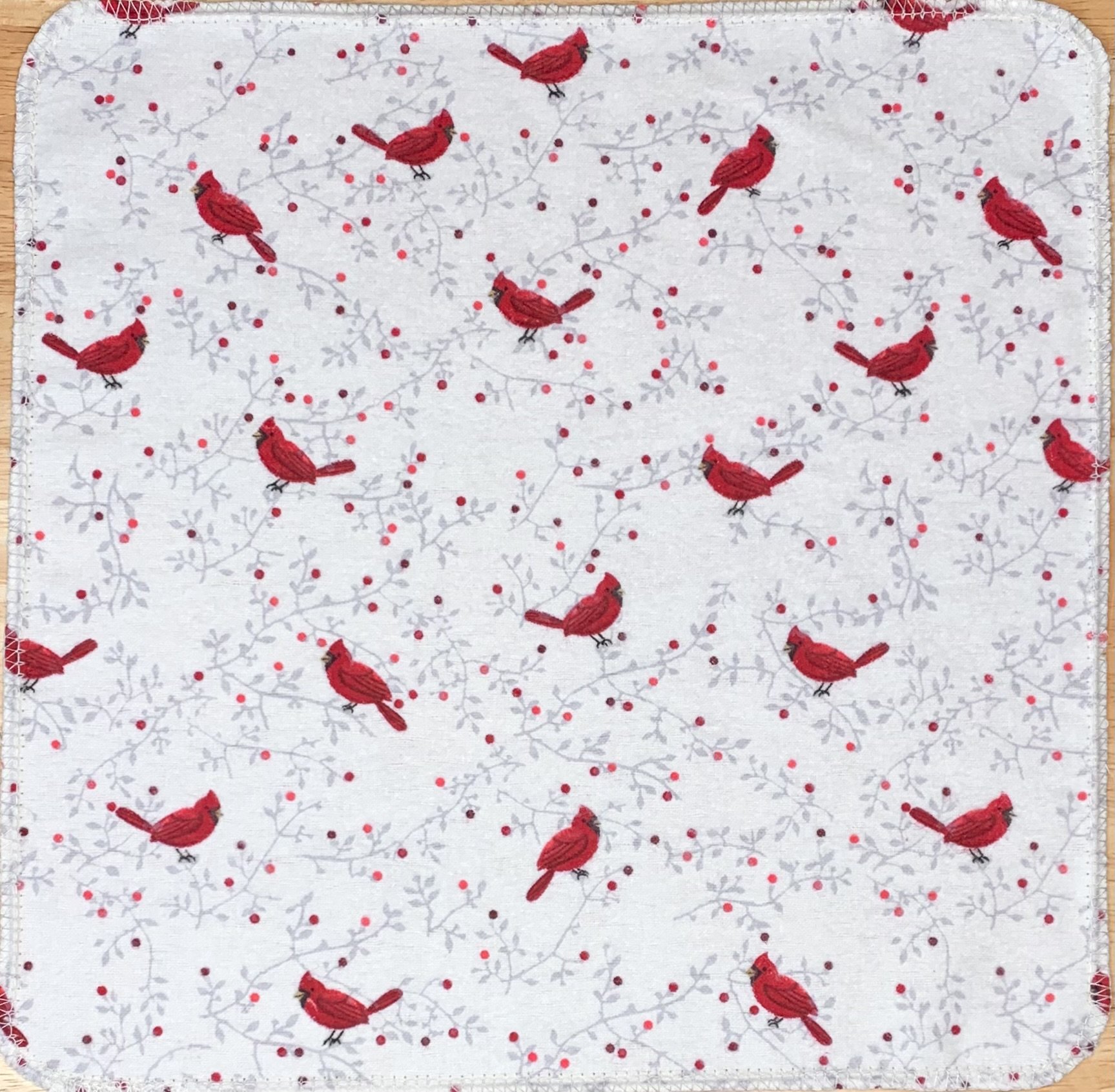 Cardinal Birds Paperless Towels || Unpaper Towels || Eco Sustainable Zero Waste Kitchen 12x12 Sheets