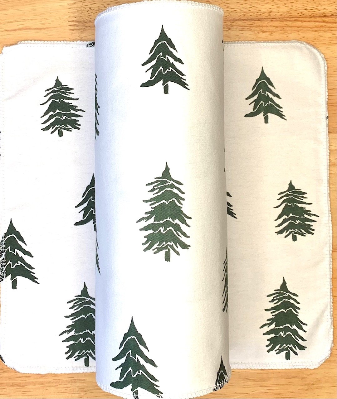 Pine Trees on white Paperless Towels || Unpaper Towels || Eco Sustainable Zero Waste Kitchen