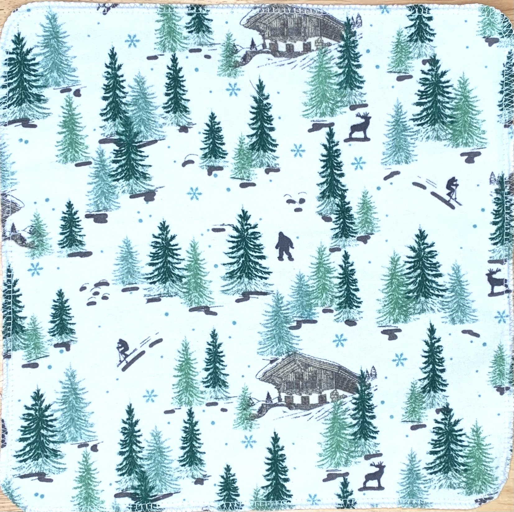 Winter Forest Paperless Towels || Eco Sustainable Kitchen || Ski Lodge Unpaper Towels 12x12 Sheets