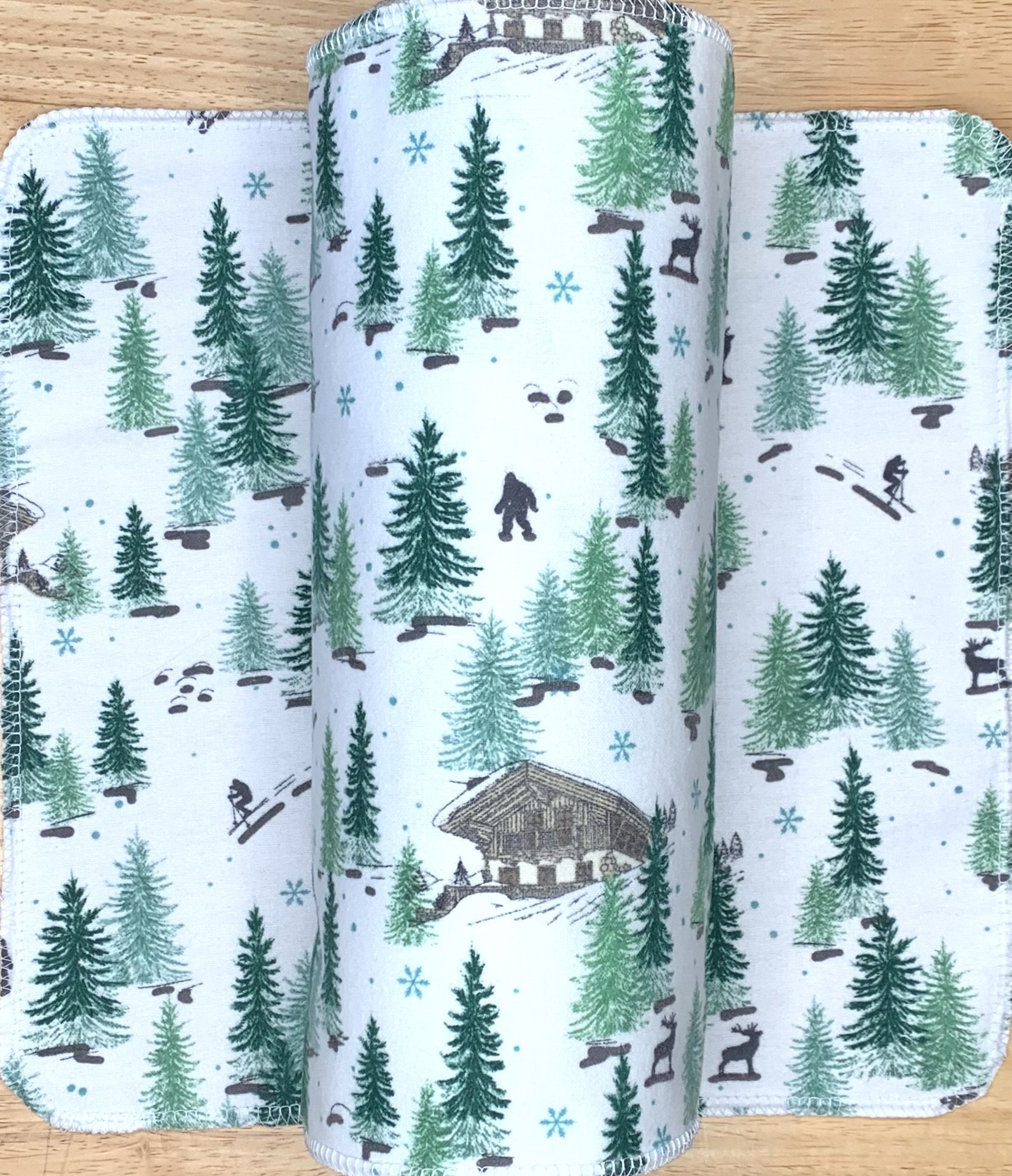 Winter Forest Paperless Towels || Eco Sustainable Kitchen || Ski Lodge Unpaper Towels 12x12 Sheets