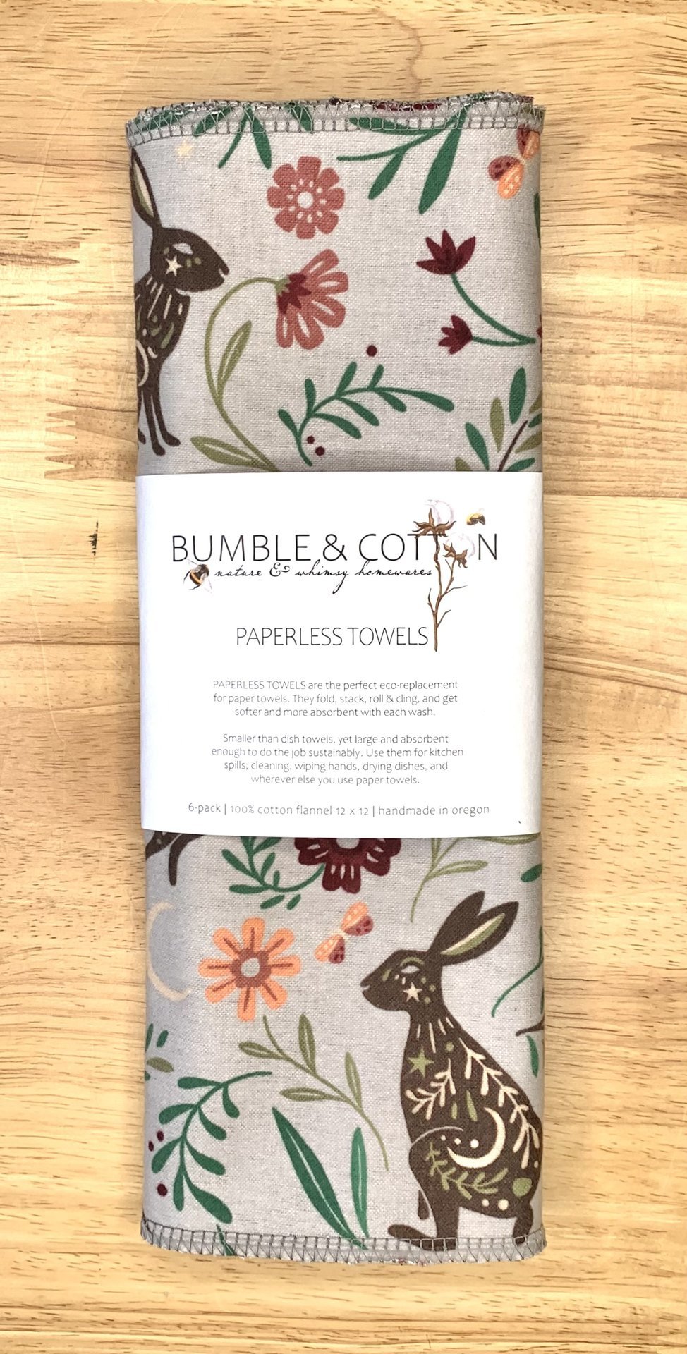 Celestial Rabbits Paperless Towels || Eco-Friendly Gift || Unpaper Towels 12x12 Sheets