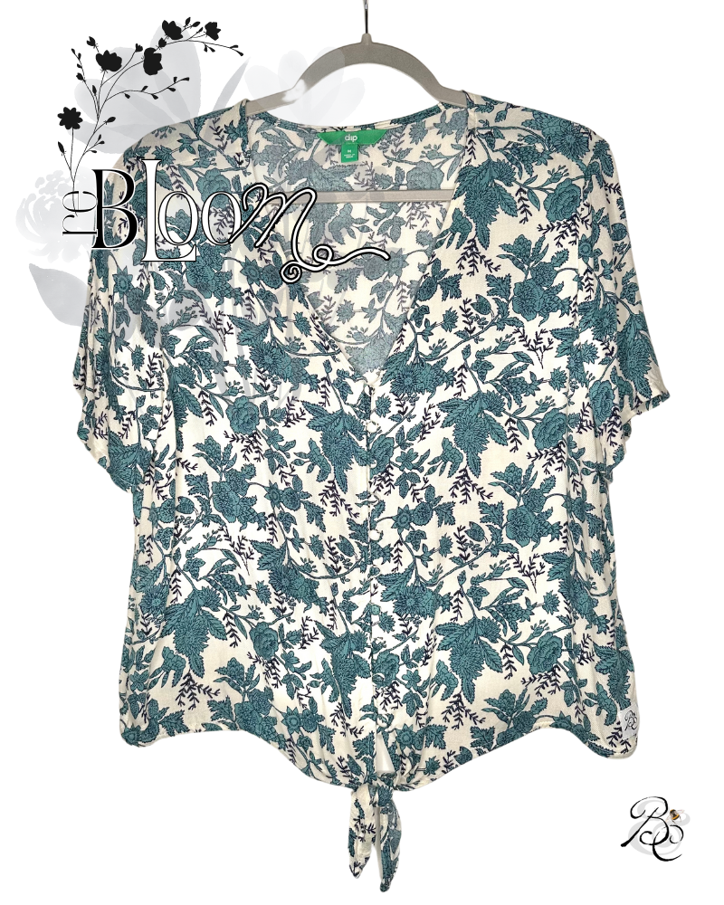 Blue&White Botanical Top мє∂ιυм