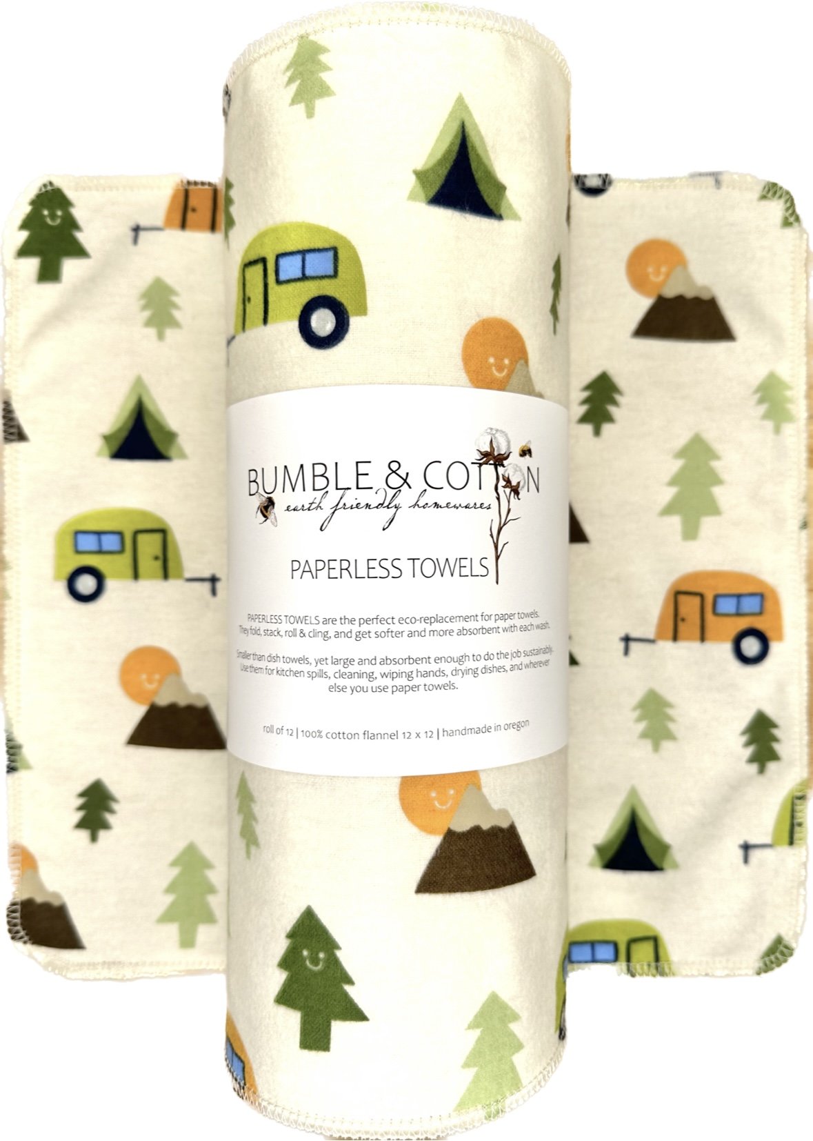 Adventure Time Paperless Towels || Unpaper Towels || Eco Sustainable Gifts 12x12 Sheets