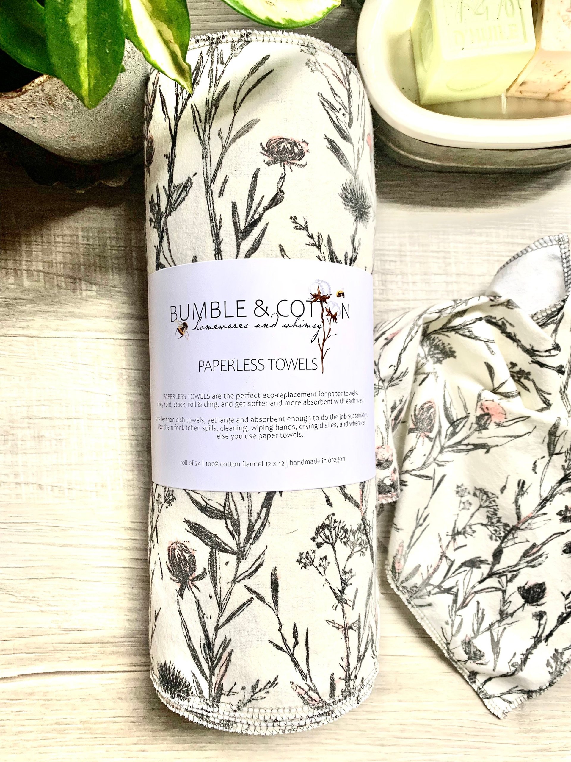 Wild Botanicals Paperless Towels || Unpaper Towel Florals || Zero-Waste Kitchen