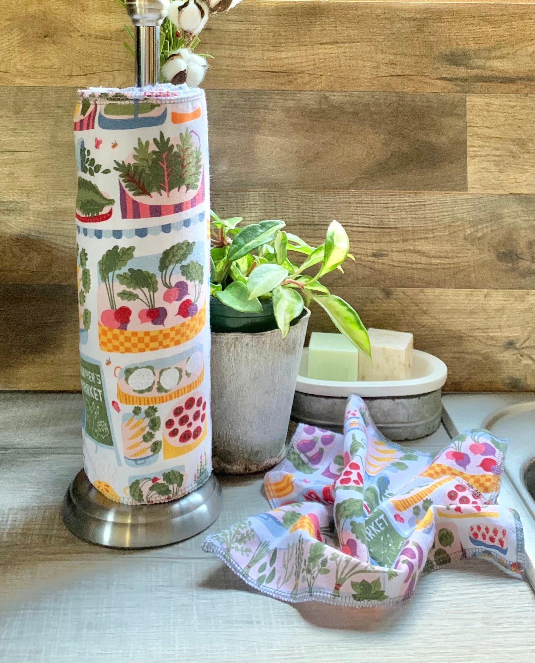 Farmers Market Paperless Towels || Unpaper Towels || Eco Sustainable 12x12 Sheets