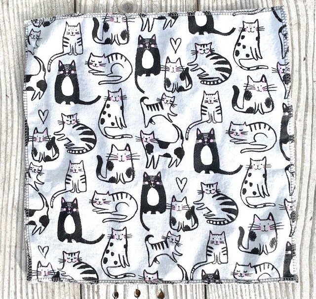 Cat Lover Paperless Towels || Unpaper Towels || Eco Sustainable Gift || 12x12 Sheets
