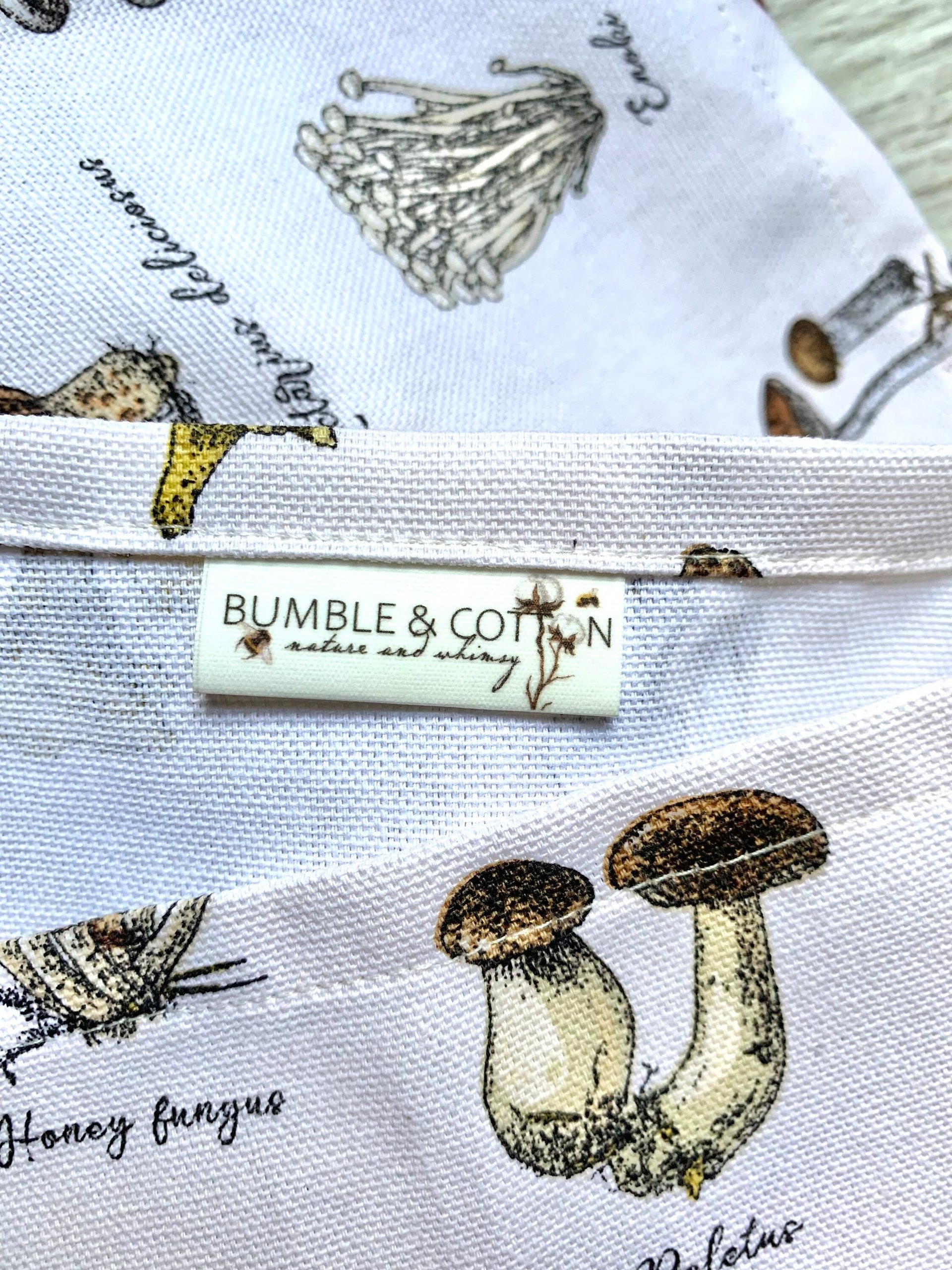 Wild Mushroom Illustrations Chef Towel || Nature Inspired Kitchen Towel